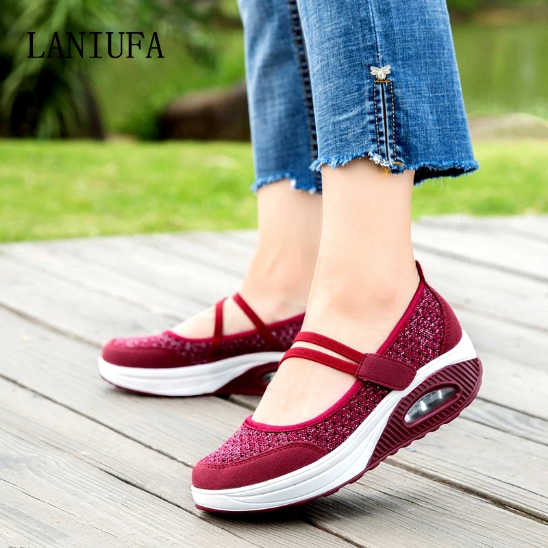 

Spring Summer Women Flats shoes new women Casual platform Mesh Breathable Loafers Air outdoor Walking running shoes mujer #170