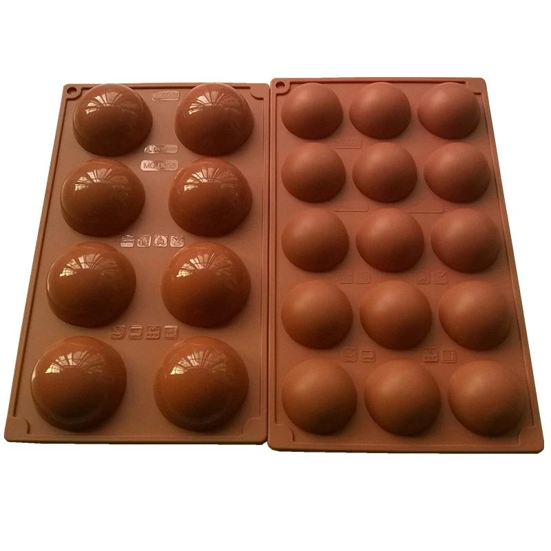 

2Pcs/set Baking tool Hemisphere Shape Mould Silicone Mold 8 cavity +15 cavity Non-stick Cake Mold Dessert Tools Half Ball