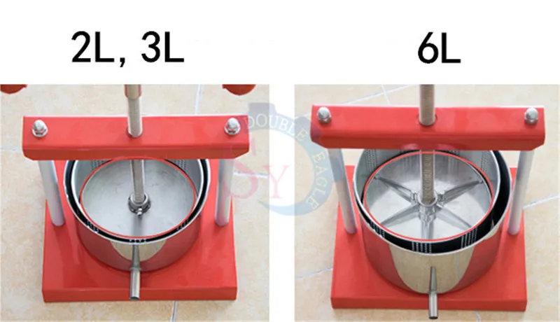 3л ручная полуавтоматическая нержавеющая сталь пресс машина многофункциональный Фруктовое вино/сок/Мед/виноград шлак сепаратор прижимной