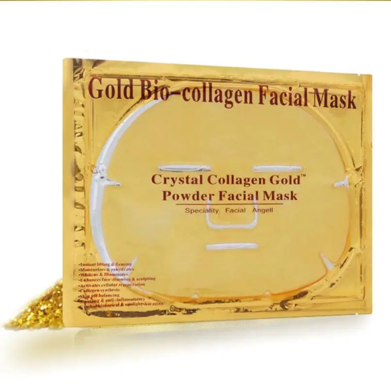 5PCS Gold Bio Collagen Facial Mask Moisturizing Face Mask Gold Powder