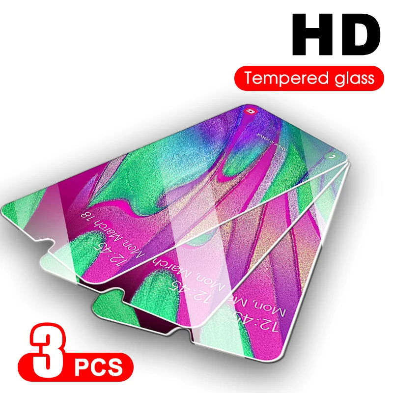 

3PCS Tempered Glass For Samsung Galaxy A40 A30 Screen Protector Glass For Samsung Galaxy A40 A70 A20 A10 A60 Protective Glass