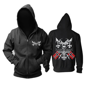 

Bloodhoof Mayhem Scandinavian Metal black zipper hoodie Asian Size