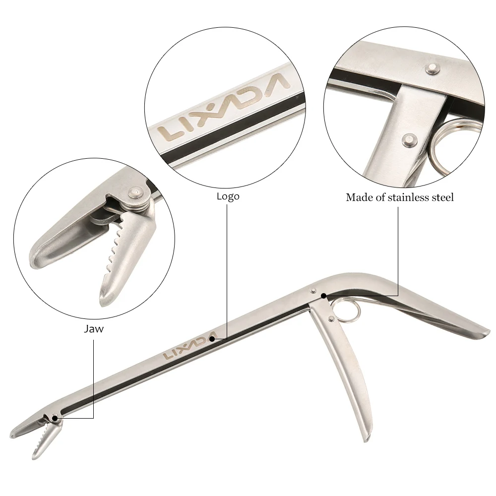 Lixada Stainless Steel Fishing Hook Remover Plier Tool Unhooking Device Fish Clamp Clip Tackle for Fishing Trailer fishing tools