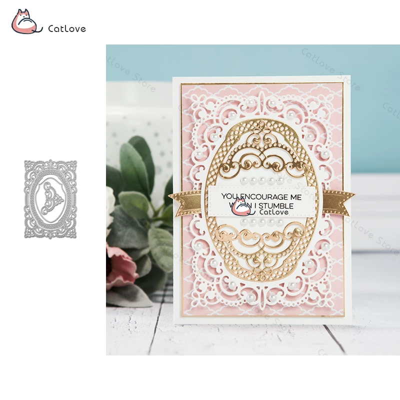 

Lace Background Metal Cutting Dies Stencils For DIY Scrapbooking Paper Card Decorative Craft Embossing Die Cuts New 2019