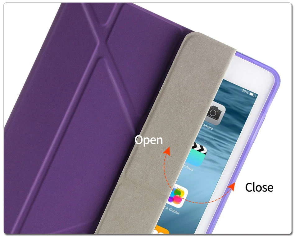 Multi-folded Tablets Case For iPad 9.7 2017 2018 TPU Soft Case PU Leather Tablet Case Protective Cover For iPad 9.7'' 2018 Case-1