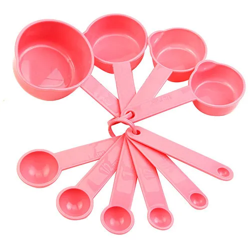 Лидер продаж 10 шт. набор для выпечки, чашка, ложка, мерная столовая ложка, инструмент, розовый, кухонный, для приготовления кофе, 7JP7