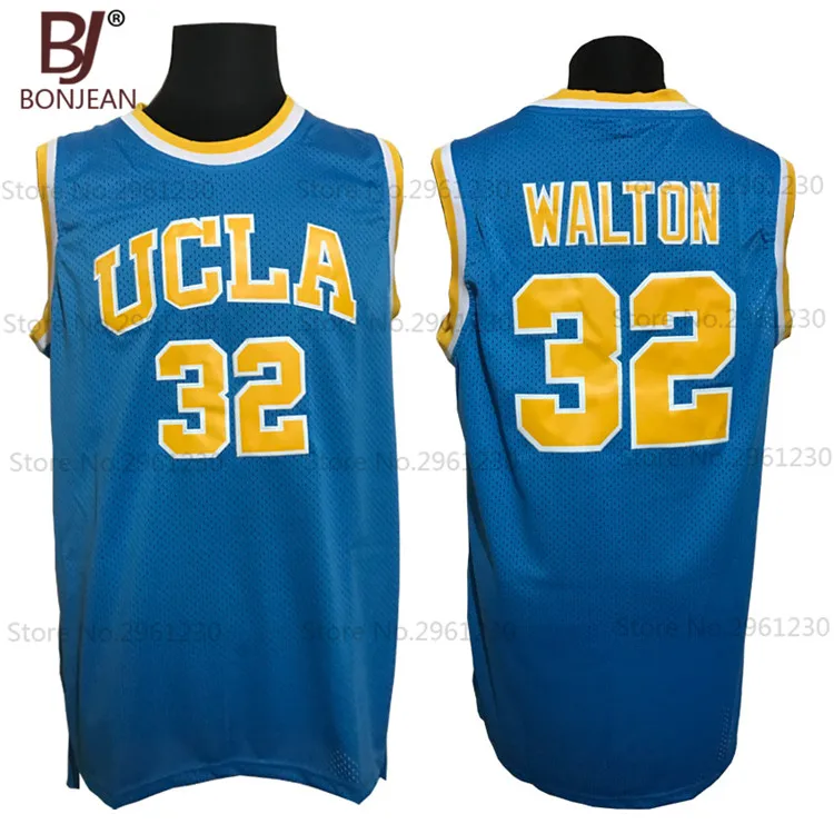 

BONJEAN Cheap 32 Bill Walton UCLA Bruins College Basketball Jersey Embroidery Logos Blue Stitched Jerseys