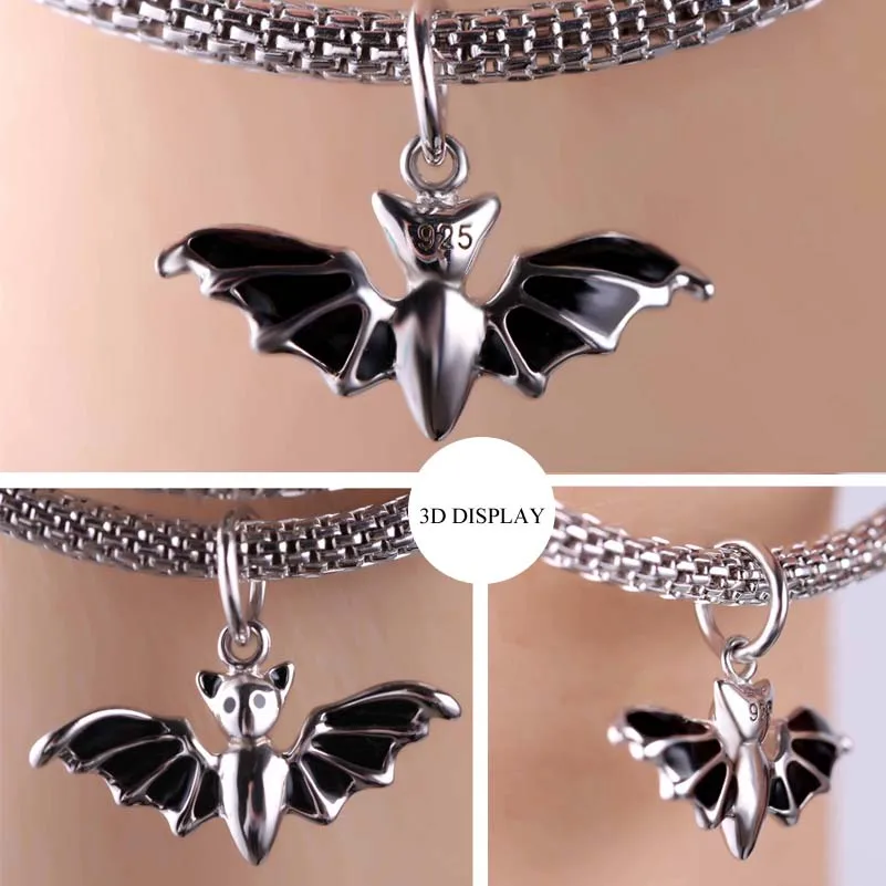 Zhaoru 925 Sterling Silver Enamal Pendant Charm Fit Pandora Bracelet & Bangle & Necklace DIY Fine Jewelry Charm None Stone Fine Jewelry