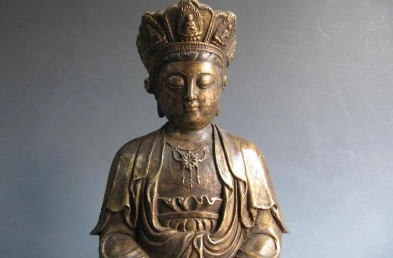 

12 Tibet Buddhiam Bronze Carved lotus flower Sakyamuni Bodhisattva Buddha Statue