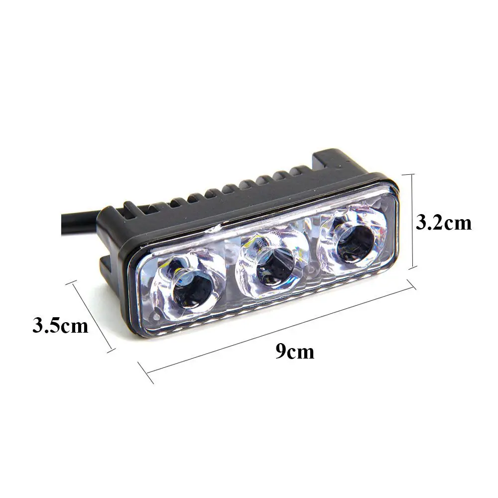 2pcs Waterproof LED Daytime Running Lights 3LED Car Day Light Aluminum DRL Automobiles 12V Auto Fog Lamp For Universal Car light 2pcs Waterproof LED Daytime Running Lights 3LED Car Day Light Aluminum DRL Automobiles 12V Auto Fog Lamp For Universal Car light