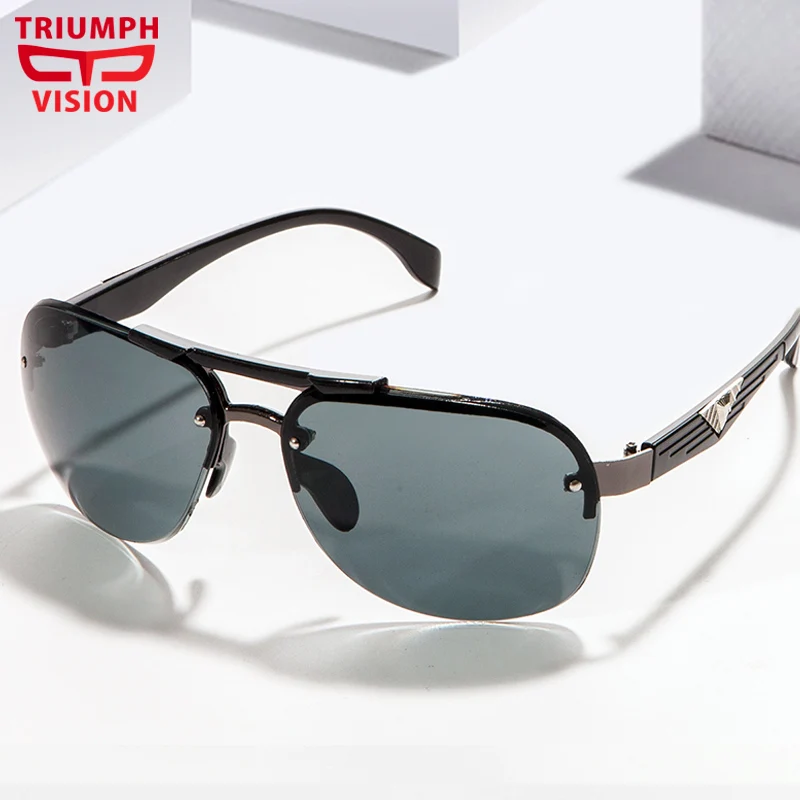 

TRIUMPH VISION Stylish Sunglasses Male Pilot Design UV400 Protection Sun Glasses for men Half Frame Lentes de sol hombre