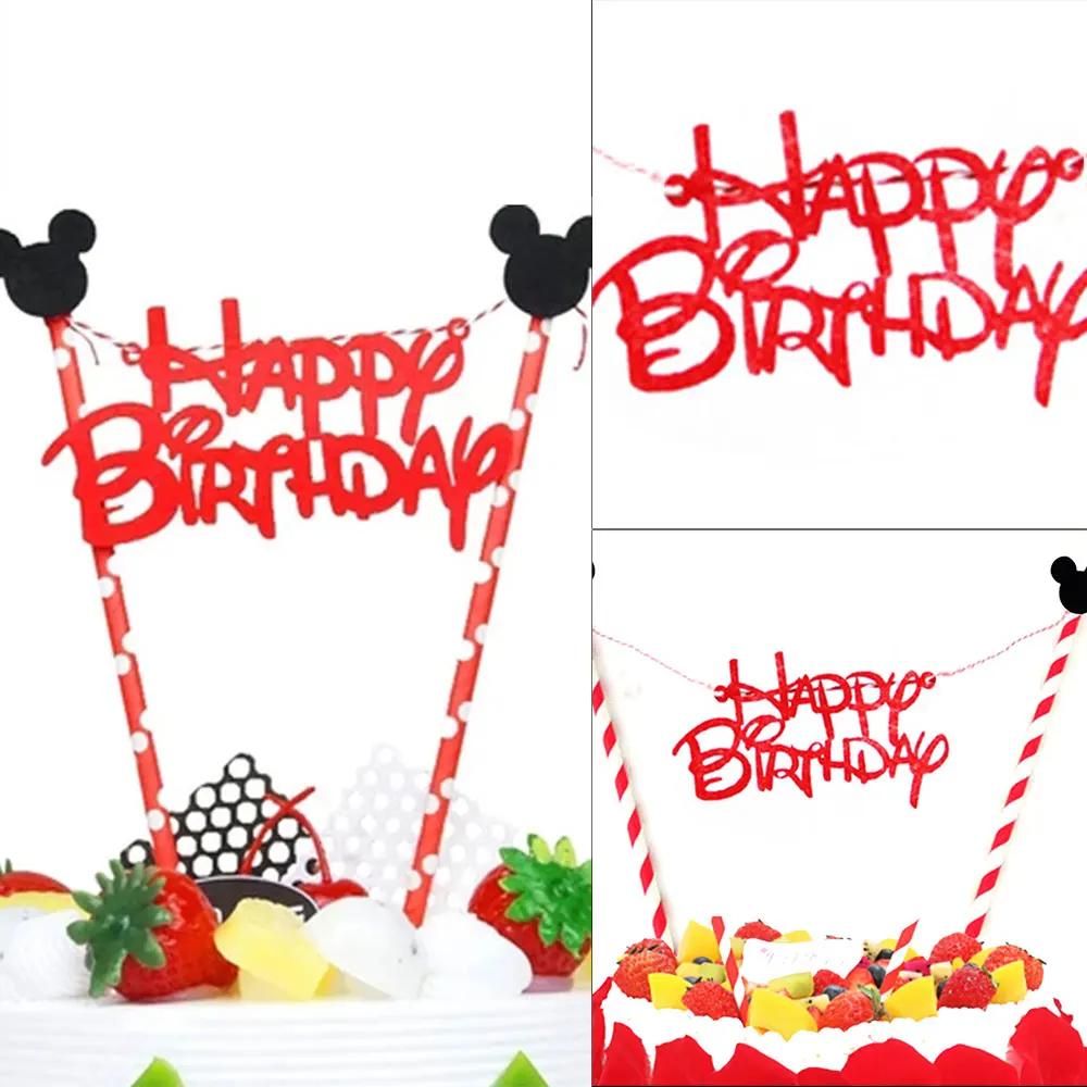 

1set Happy Birthday Cupcake Cake Topper Cake Flags Baby Shower Birthday Party Decoration Cake Baking Party Supplies