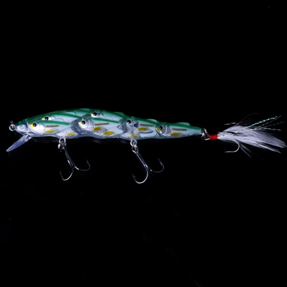 Isca de Pesca Wobbler com Gancho de Penas Minnow Iscas Duras 11.5cm 15.5g Swimbait Mar Pesca Crankbait 5 Pçs 3 5 pçs minnow isca de pesca iscas