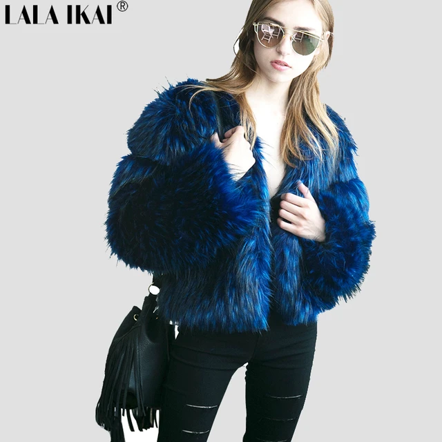 Invierno mullido pelo mujeres Imitación Piel abrigo negro sólido Color más tamaño 2XL señoras trajes chaqueta de piel caliente SWQ0385-45 - AliExpress Mobile