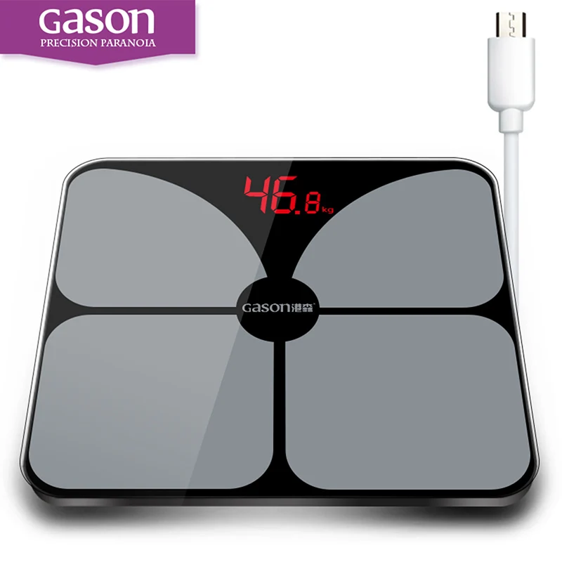 

GASON A3s USB Charging Square LED Digital Display Weighing Floor Electronic Smart Balance Bathroom floor household scales