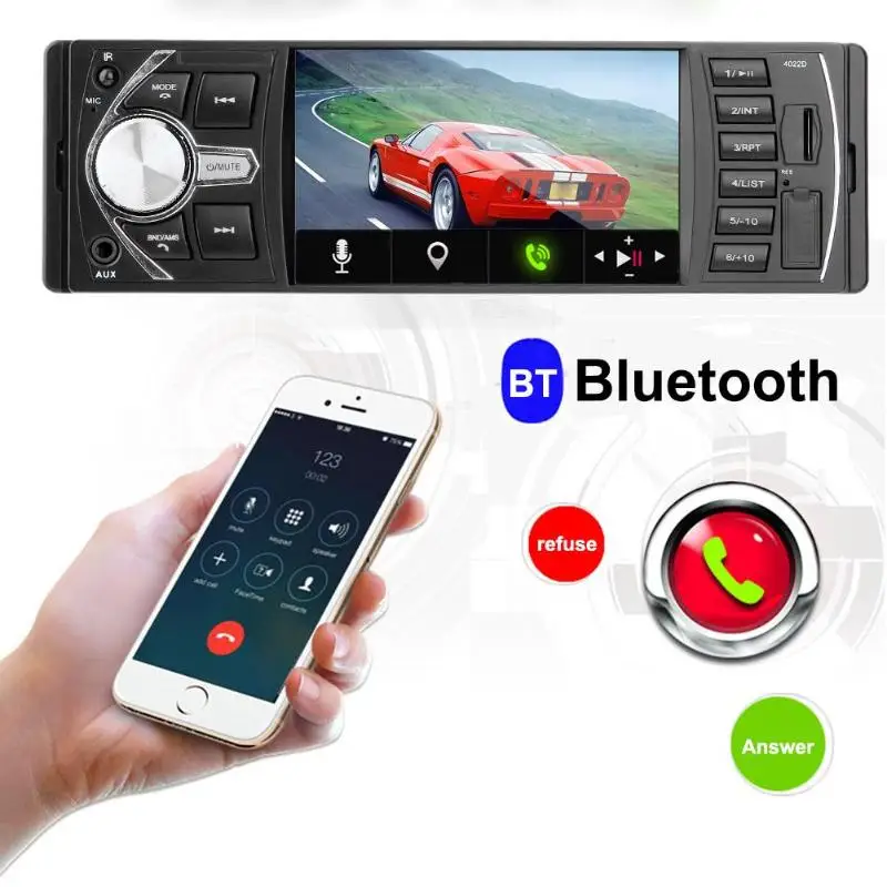 VODOOL Bluetooth " Сенсорный экран 1Din автомобиля MP3 MP4 MP5 аудио-видео радио автомобиля Реверсивный Парковка монитор с пультом дистанционного управления управление