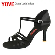 YOVE стиль w1703-1 Профессиональный туфли для латинских танцев Крытый для женщин " клеш пятки