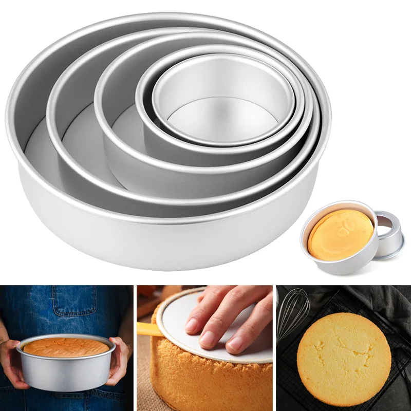2/4/6/8/10 Inch Cake Mold Aluminium Alloy Round DIY Cakes Pastry Mould Baking Tin Pan Kitchen