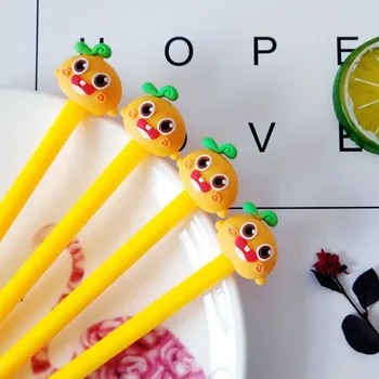 

4 Pcs Kawaii Yellow Creative Baby Gel Pen Signature Pen Escolar Papelaria School Office Supply Student Gift