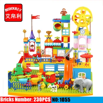 

AIBOULLY 1055 Big Building Blocks Girl Castle Park Slide Sofa Princess Block Kids Bbay Toys Duplo Christmas Gift