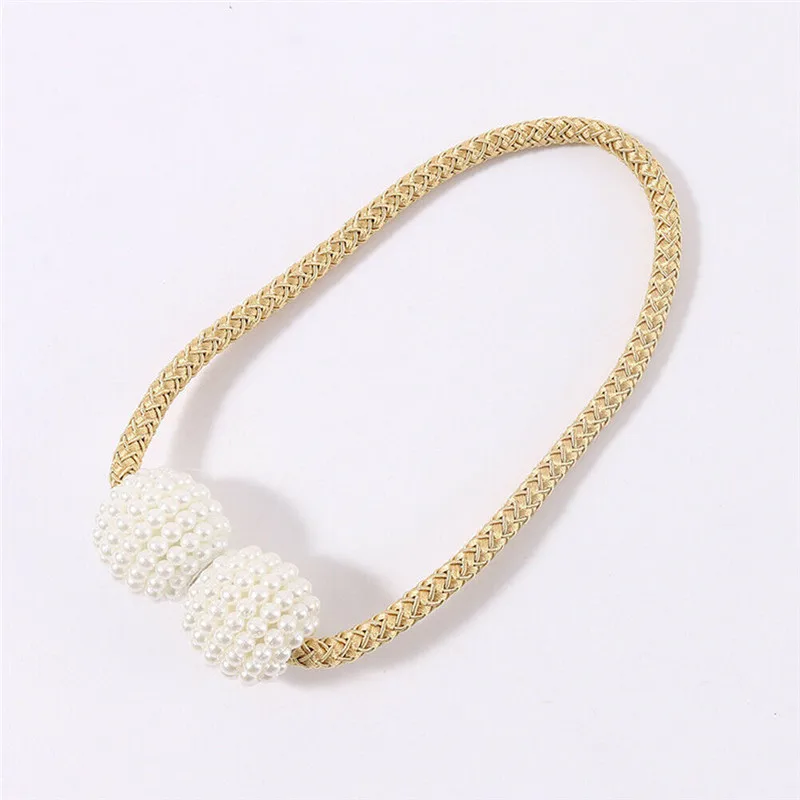 

New Magnetic Curtain Tiebacks Polyester Magnet Tie Backs Solid Buckle Clips Holdbacks Home Curtain Accessories