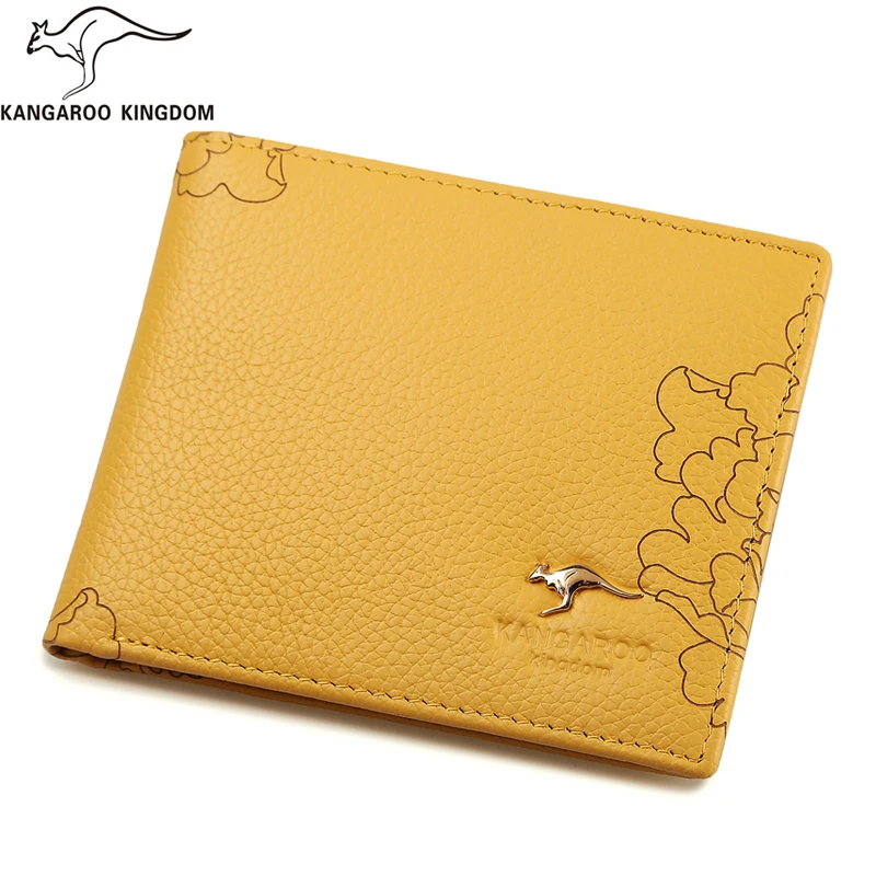 

KANGAROO KINGDOM luxury women wallets genuine leather slim bifold wallet brand lady small purse