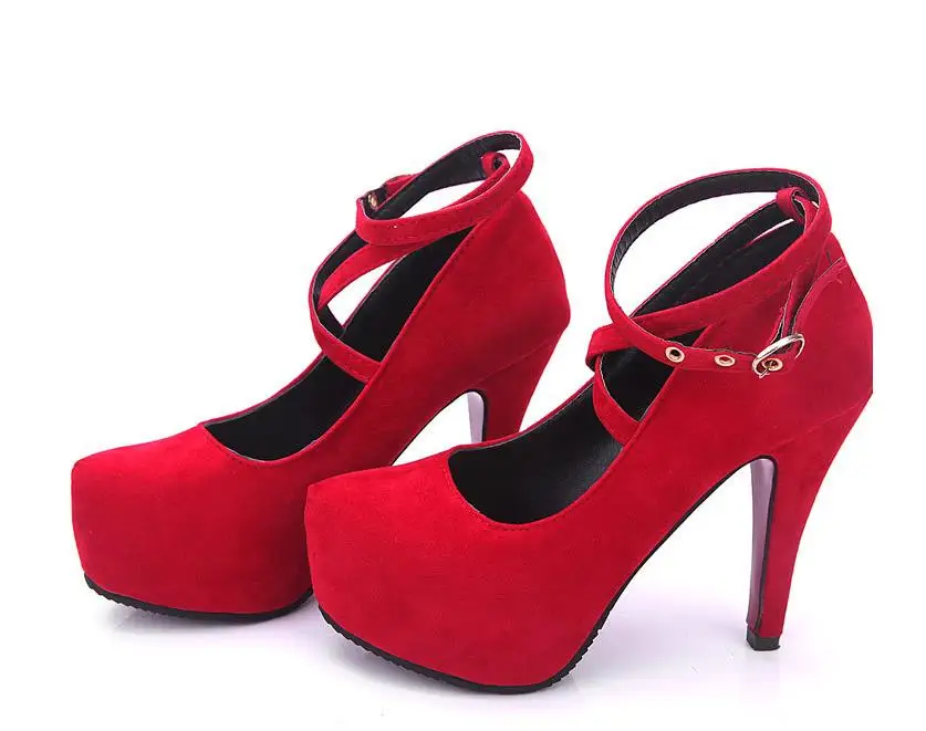 Negro 018 Tamaño De Gran Los Primavera Nueva Unidos Y Impermeable Corteza Europa Correa rojo azul Moda Suede Gruesa Estados Tacones Zapatos Plataforma f4vHxrwf