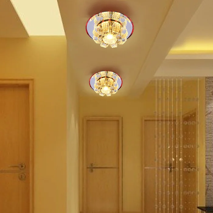 Светодиодный потолочный светильник с отверстием для коридора, 1 шт., хрустальные светильники для крыльца, SD123