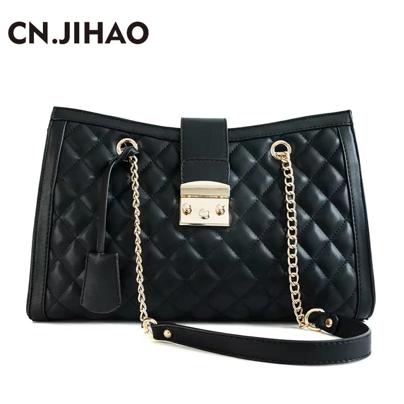 

JI HAO Fashion Luxury Shoulder Bag For Women PU Leather Crossbody Bag Female Messenger Bag Designer Handbag lady Chains Tote Bag