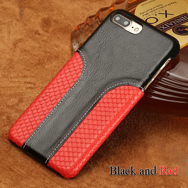 wangcangli mobile phone shell For iPhone 7 mobile phone case advanced custom oil wax leather and snake skin style Leather Case