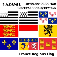 YAZANIE çift taraflı fransız Brittany Picardy üst normandiya Alsace Nord Pas de Calais Ile de France bölgeye ihracat bayrakları ve pankartlar