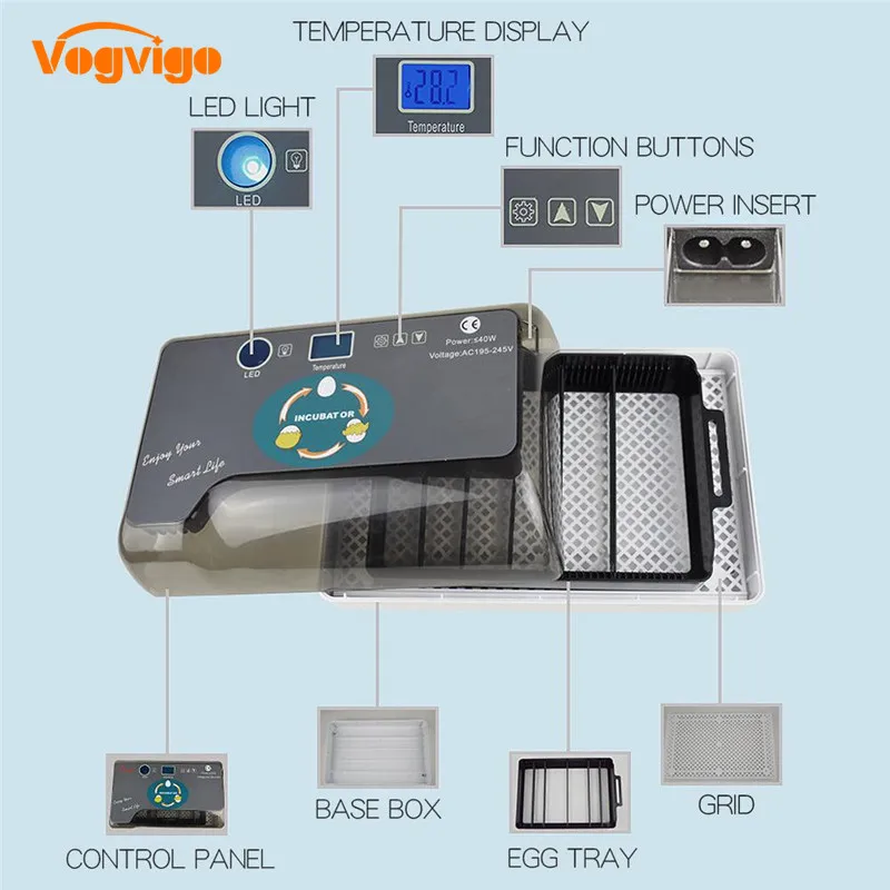 12pcs hole Digital Egg Incubator For Chicken Duck Temperature Control Automatic Turning/Chicken Hatcher encubadoras para pollos 12pcs hole Digital Egg Incubator For Chicken Duck Temperature Control Automatic Turning/Chicken Hatcher encubadoras para pollos