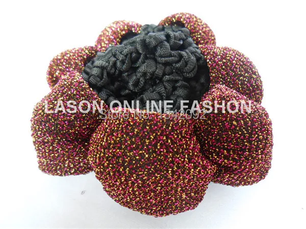 

New Fashion Bun Cover Snood Shinning Spun Gold Decro Hair Net Ballet Dance Skating Crochet Beautiful 10PCS Mix Colors