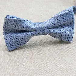 Модная новая синяя Небольшая решётка галстук-бабочка Мужская Дамская деловая официальная одежда серебристо-белая бабочка галстук-бабочка