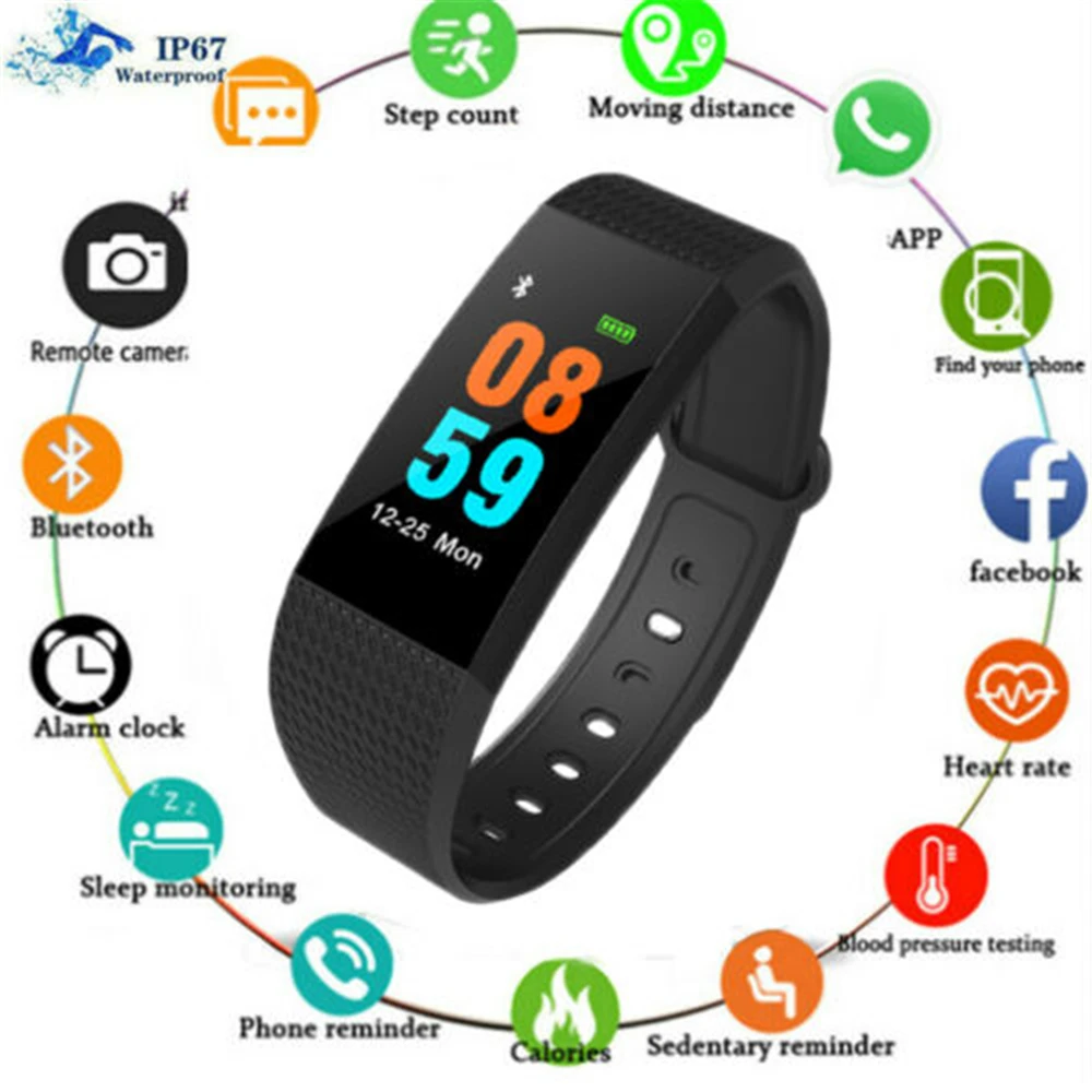 

I9 Smart Bracelet Color Display Watch Fitness Activity Tracker Heart Rate Meter IP68 Waterproof For Android iOS