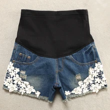 Summer Lace Shorts Pants Maternity Jeans Pants For Pregnant Women Clothing Pregnancy Clothes Belly Jeans 2017 New Plus Size
