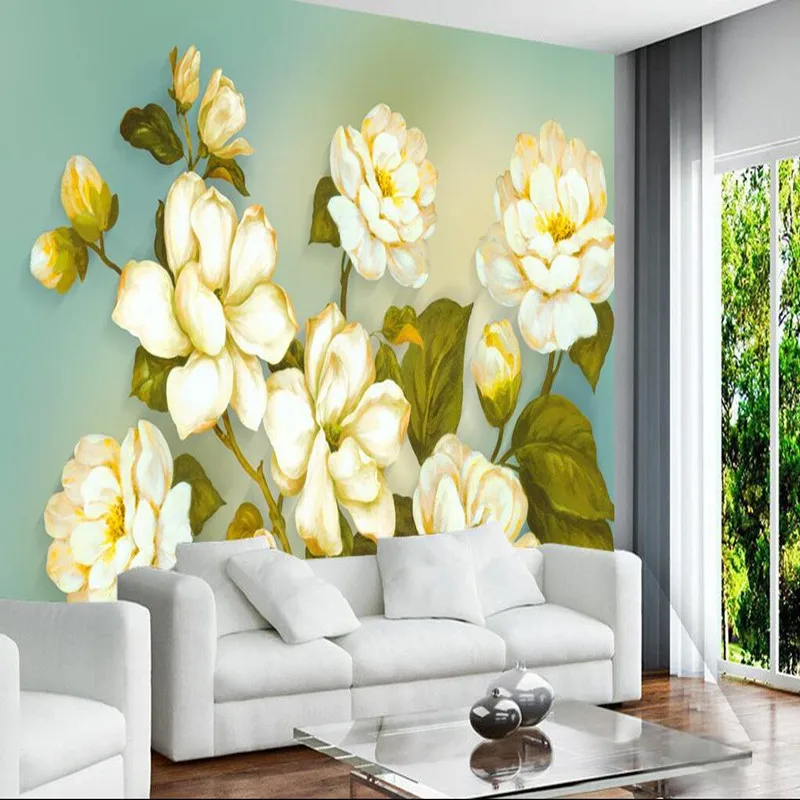 

Custom 3D Wall Murals Wallpaper in Wallpapers 3D Stereoscopic Flowers Butterfly Wallpaper for Living Room Bedroom 3D Wall Mural