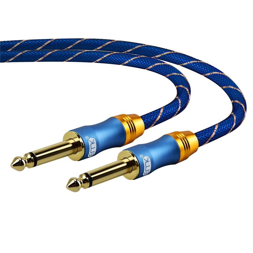 EMK 6.5 Jack Audio Cable Mono 6.3 Aux Cable Nylon Braided 6.35 Jack Male to Male Cable 1m 5m 10m for Mixer Amplifier (5)