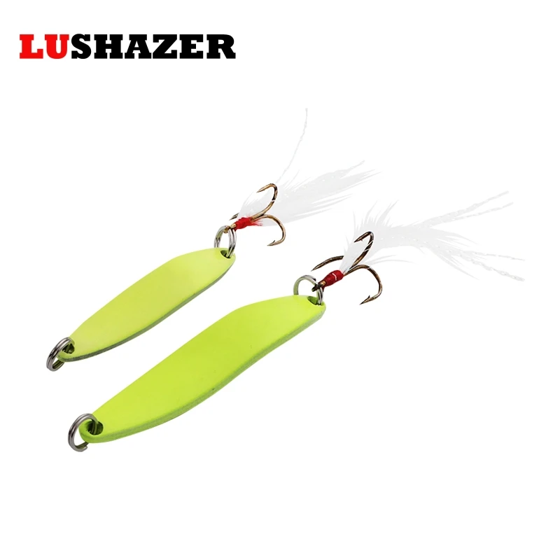 

LUSHAZER China fishing spoon lures 5g 7g 10g 13g metal lure spoon bait fishing light iscas artificiais hooks tackles