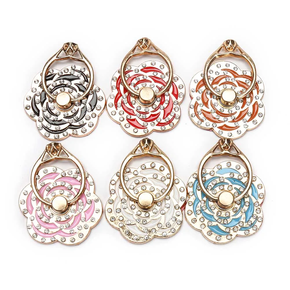 

Universal New Style Luxury Rose Flowers Cell Phone Ring Mobile Phone Smart Holder Stand