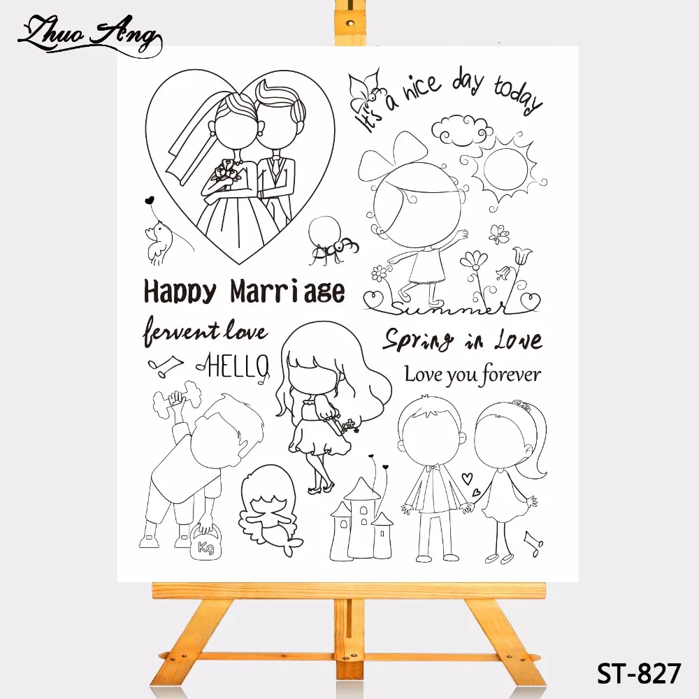 

ZhuoAng Transparent Clear Stamp Good Marriage Seals Seal for DIY Scrapbooking Photo Album Card Making DIY Decoration Supply