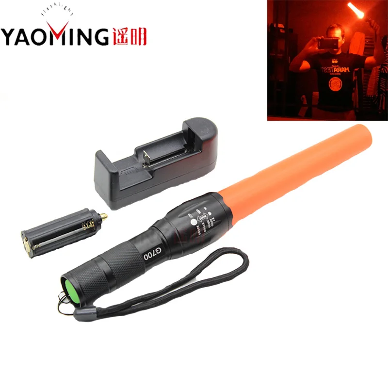 

YAOMING Tactical Police Flashlight T6 LED 800 Lumen Focus Adjustable Traffic Torch Direct Charger Outdoor Emergence Lighting