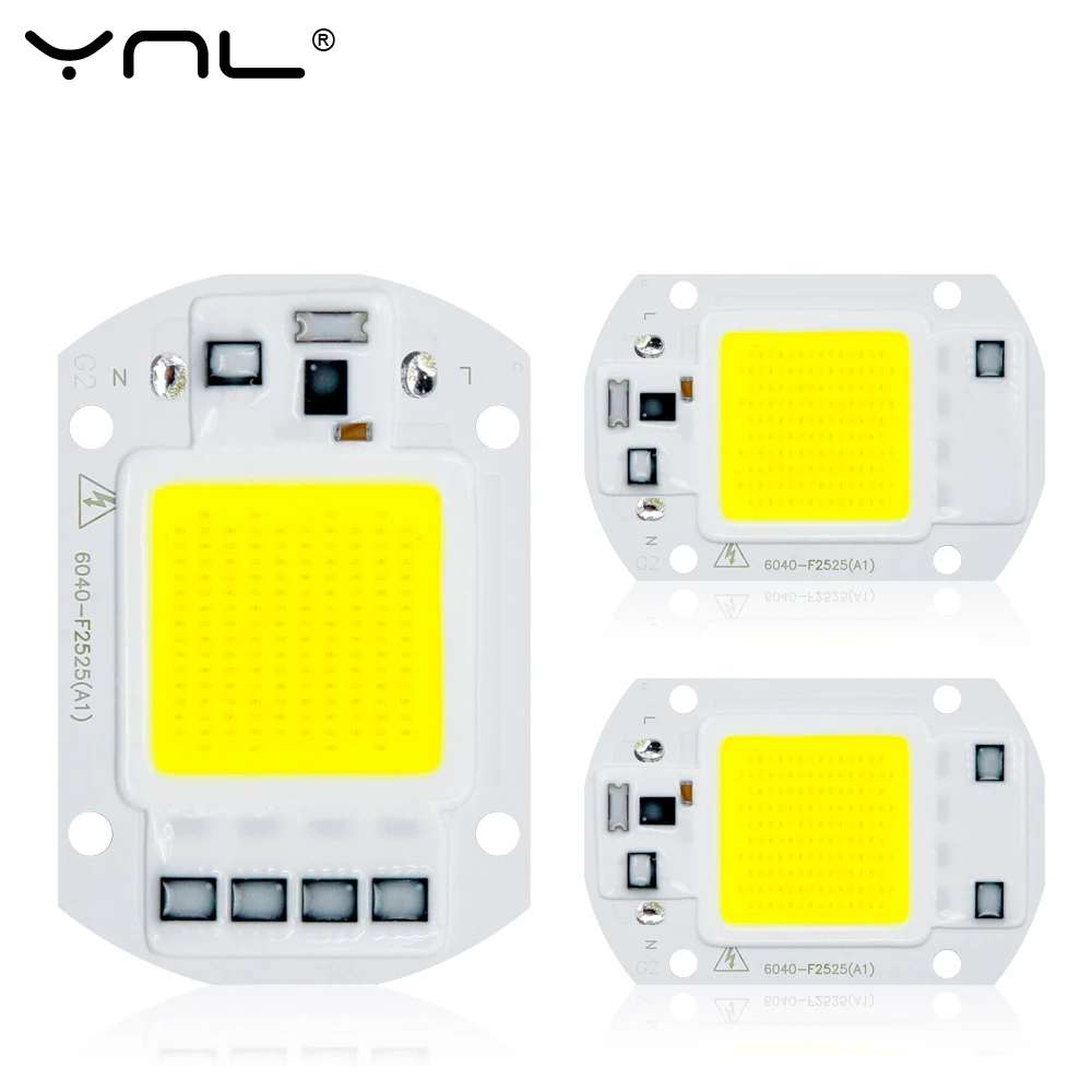 Kopen YNL COB LED Lamp 50 w 30 w 20 w LED Lamp 220 v Input Smart IC Fit Geen Driver hoge Lumen Voor DIY LED Flood Light Spotlight