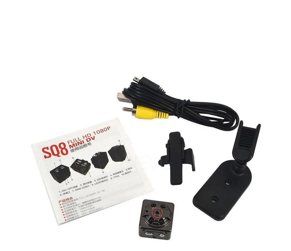 ЕС доставка SQ8 мини камера DV алюминий 1080 P Full HD 12.0MP видеокамера cmos DVR w/Диктофон