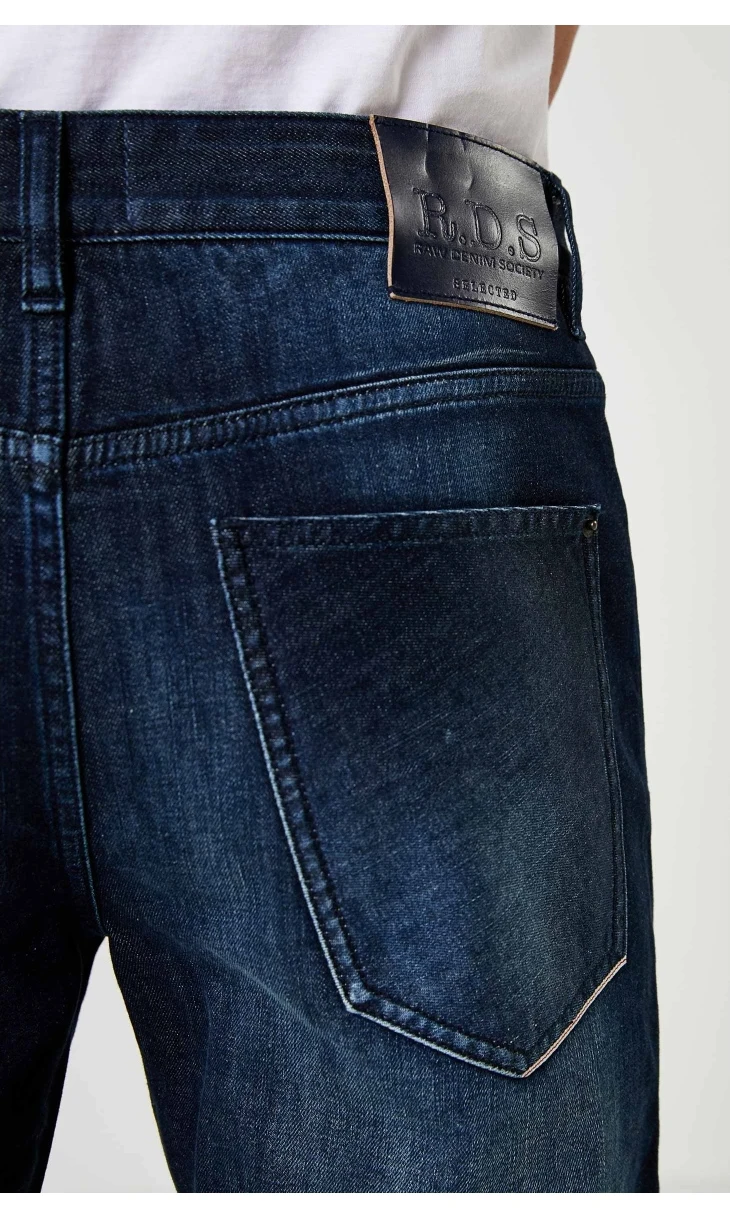 Отборные мужские осенние узкие облегающие джинсы с потертостями I | 419332523