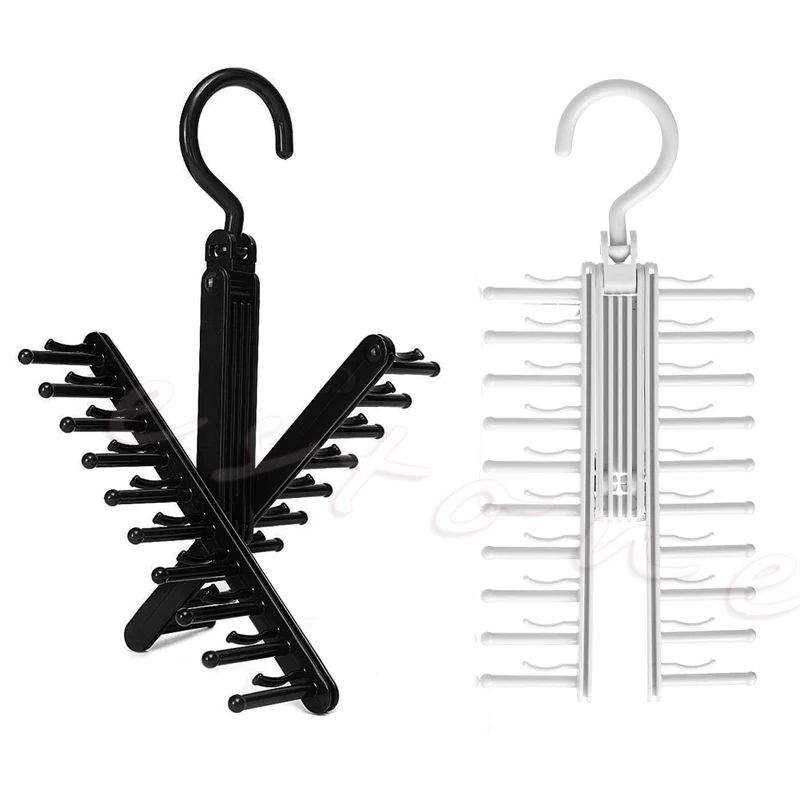 

1PC Adjustable 360 Degrees Rotating 20 &Tie Belt Neck Hanger Compact Rack Holder Organiser Color Random Deliverym15