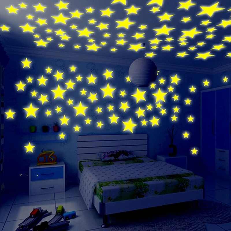 Night Light Star Style Beautiful Design 100pcs Wall Glow In The Dark