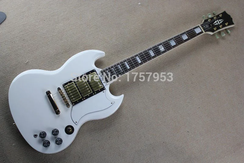 

Free Shipping Factory Custom Shop 2017 new S G white CUSTOM Electric guitar with white pickguard 3 Pickups electric guitar 1 15