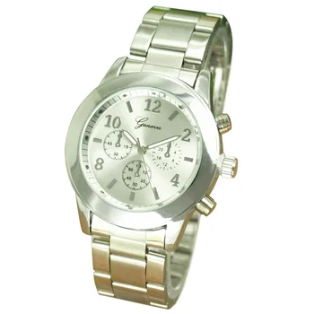 

New Geneva Ladies Women Girl Quartz Wrist Watch Color:Silver