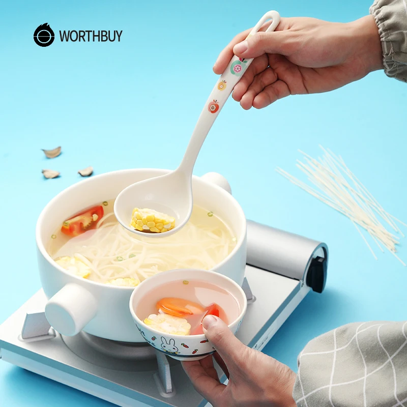 WORTHBUY японский суповый половник с длинной ручкой Экологичная бамбуковая ложка